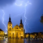 Gewitter über dem Marktplatz Ludwigsburg