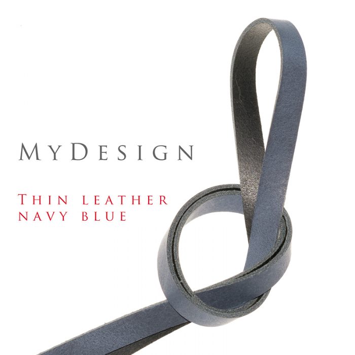Qik:Strap MyDesign thin leather navy blue